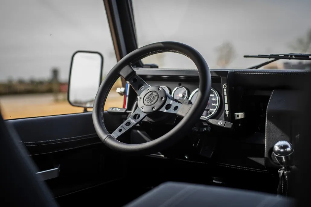 Land Rover Defender Rambo restored by Costa Motor — cockpit