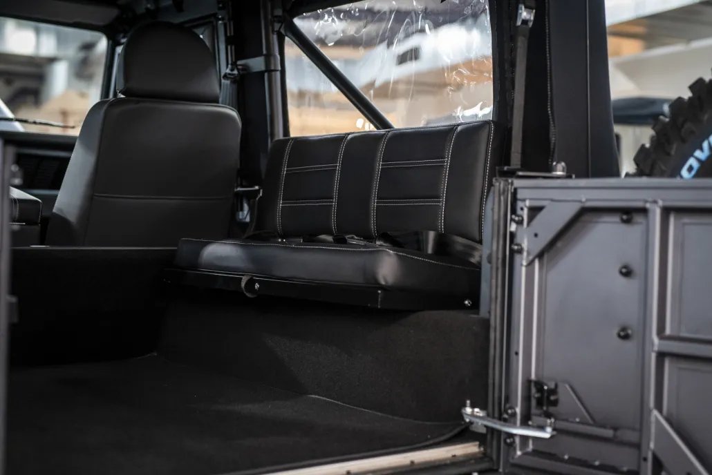 Land Rover Defender Rambo restored by Costa Motor — rear bench